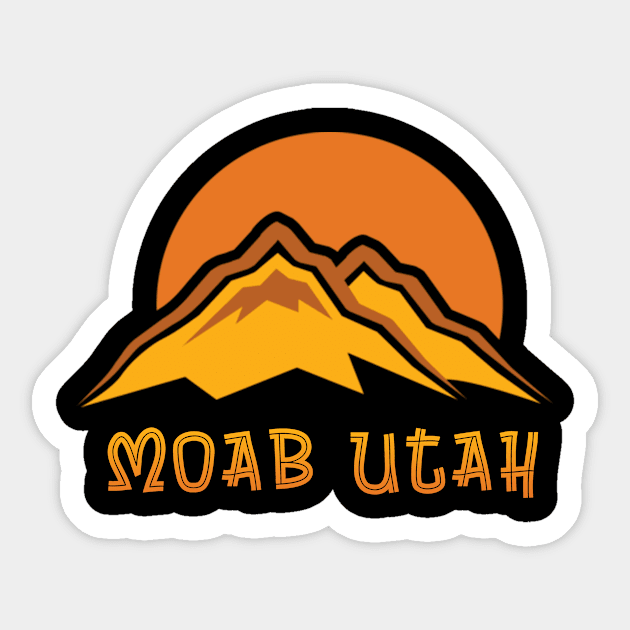 Moab Utah  with Mountain Sunset Scene Sticker by JaroszkowskaAnnass